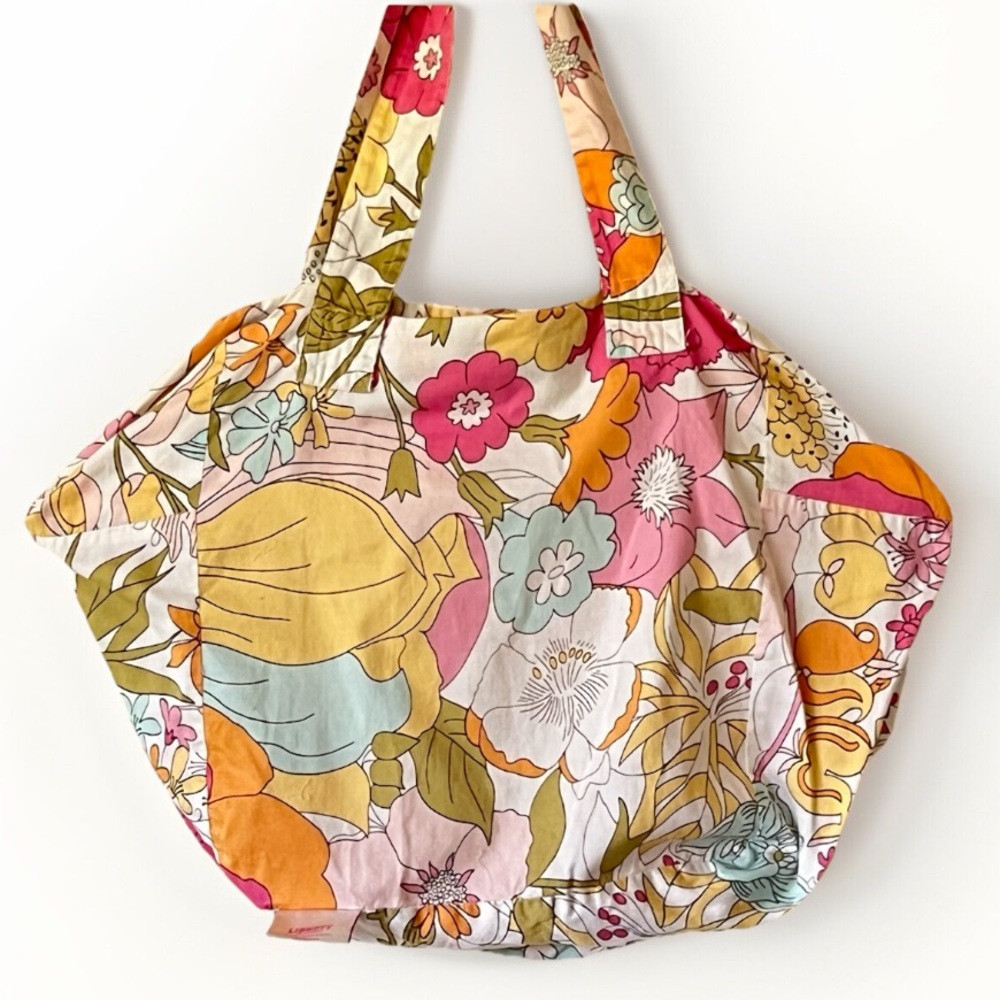 Liberty of London for Target Happy Colorful Retro Floral Zip Tote Bag Rare - Picture 9 of 16